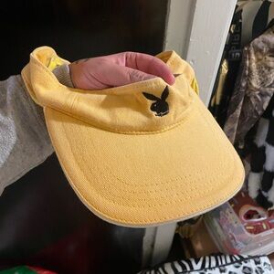 Playboy embroidered yellow visor hat vintage deadstock
